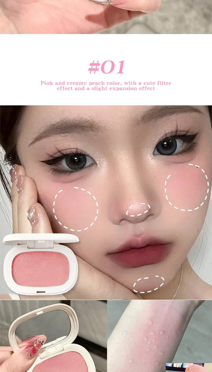 Phantom Bear Single-Color Blush Cream — Mochi Texture, Powder-Free Formula, Low-Saturation, Long-Lasting Natural Matte Finish Beauty Trend Shop