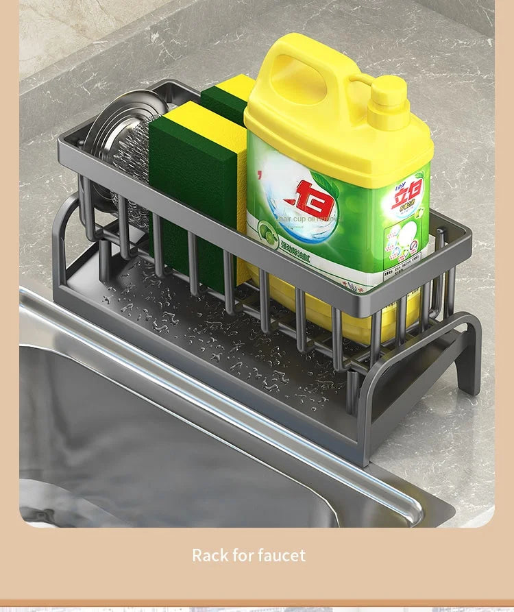 Kitchen Shelf Cleaning Cloth Storage Draining Rack Household Detergent Sponge Rack Water Sink Water Sink Water Sink Artifact Beauty World Shop