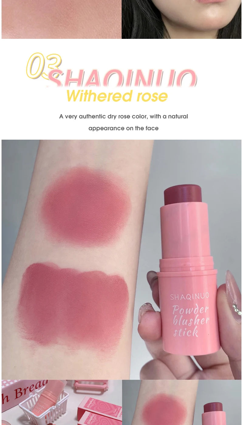 SHAQINUO Energizing Blush Stick - Natural Matte Finish, Creamy Texture, Easy to Blend for a Youthful Glow Beauty World Shop