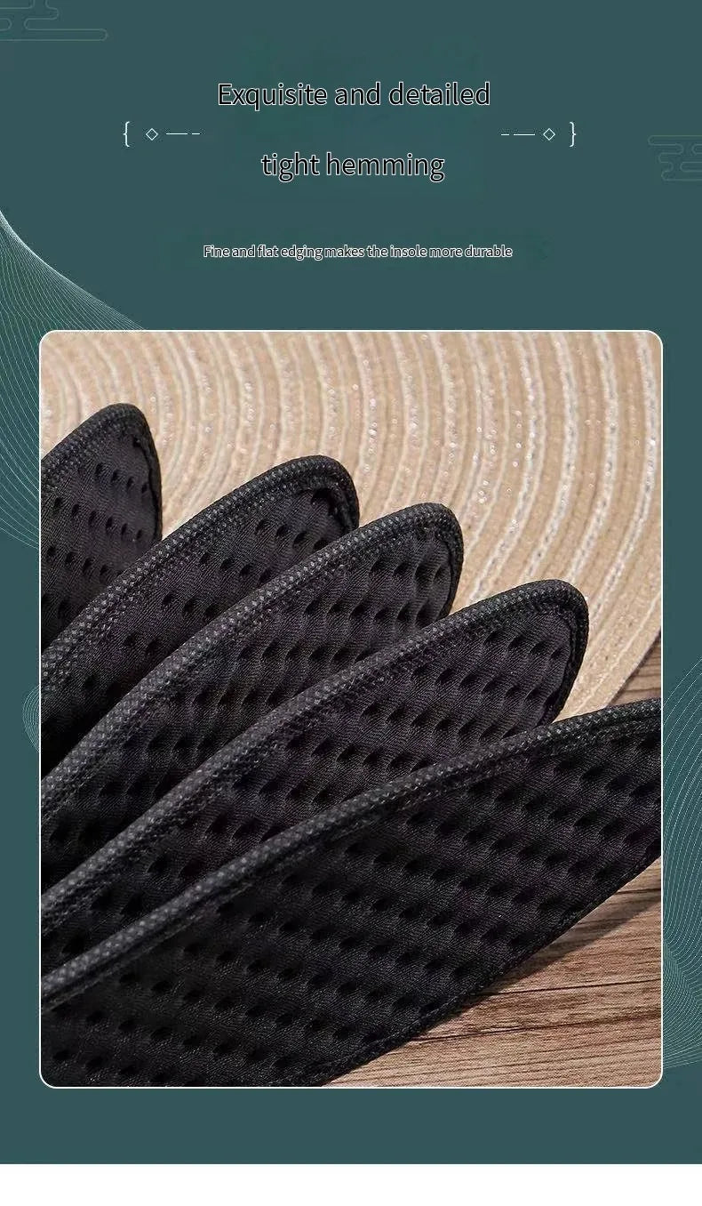 1 Pair Bamboo Charcoal Antibacterial Insoles Plant Deodorant Thick Shock Absorbing for Running Sports Beauty Trend Shop