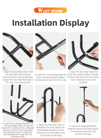 WEST BIKING 3 In 1 Bicycle Parking Rack Multifunctional Bike Indoor Garage Storage Stand MTB Road Bike Maintenance Repair Stand Beauty World Shop