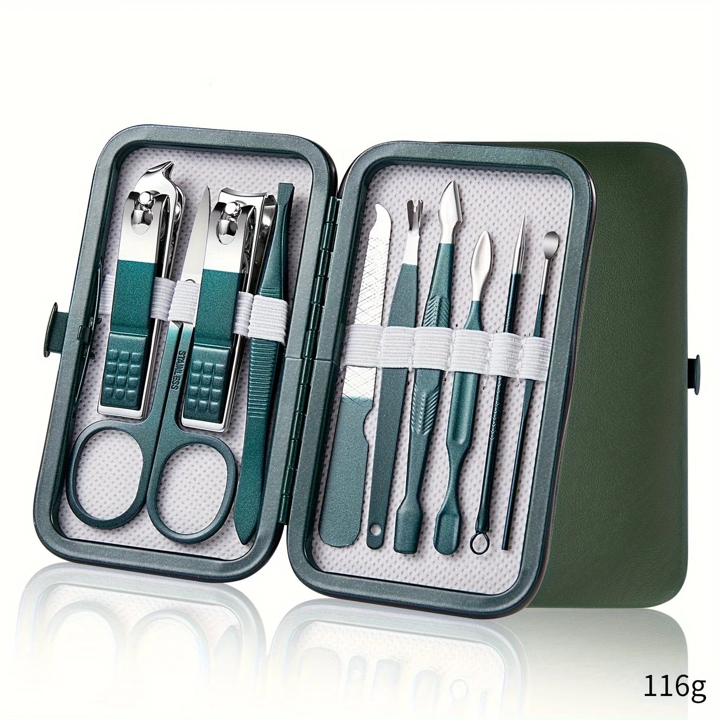 Professional 7-18 Piece Nail Care Kit Stainless Steel Manicure & Pedicure Set with Travel Case for On-the-Go Grooming Beauty World Shop