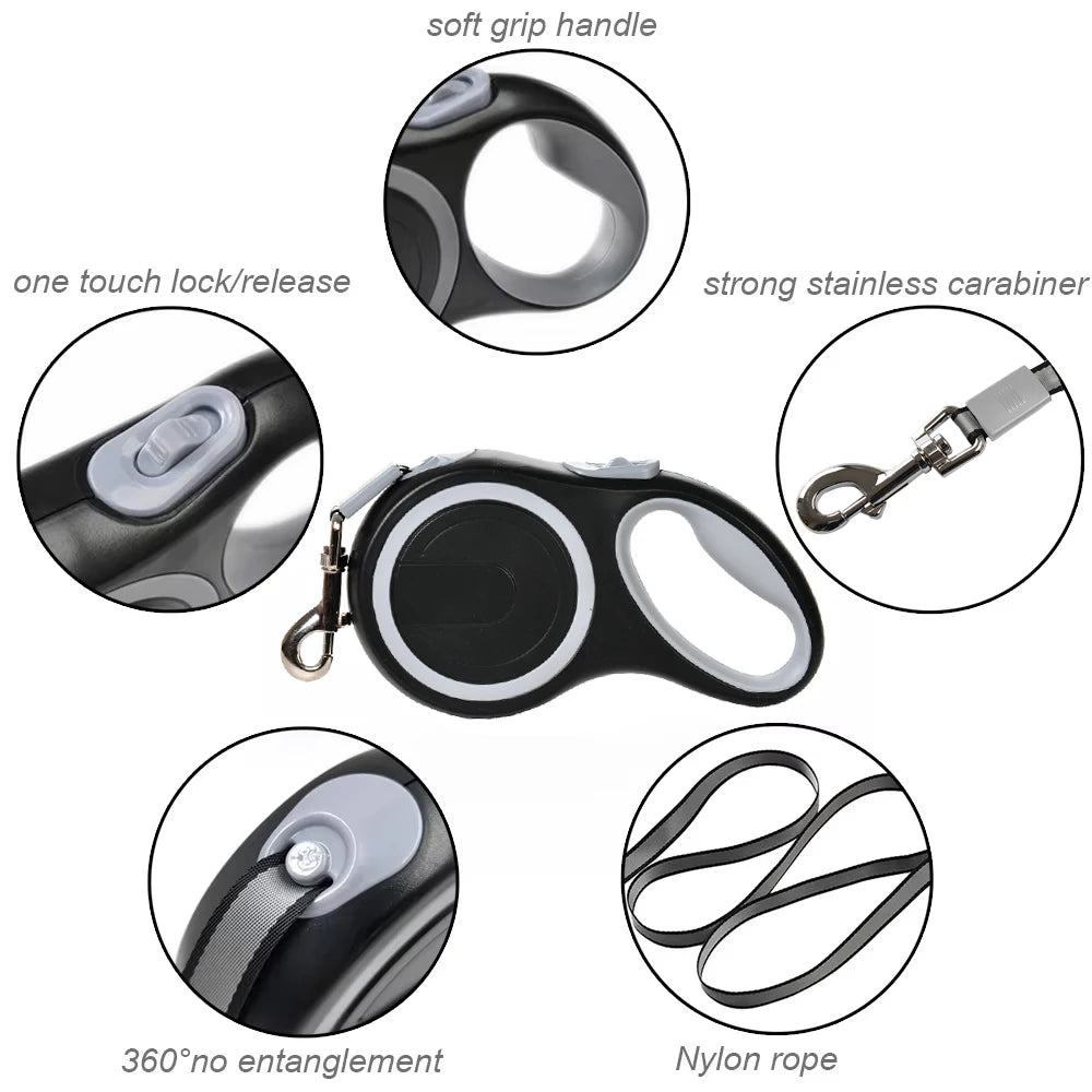 3m 5m 8m 50kg Dog Leash Retractable Roulette Collar for Small Big Dog Accessories Adjustable Durable Walking Hiking Bulldog Rope Beauty World Shop