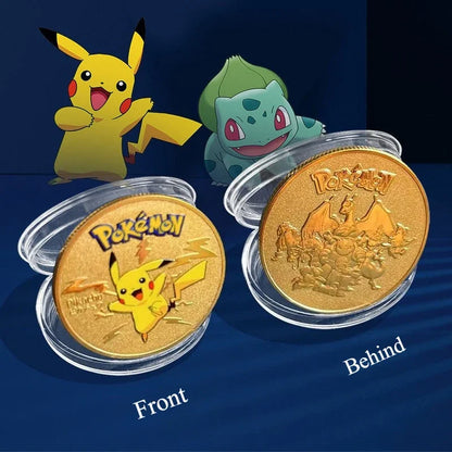 Pokemon commemorative Coin Metal Coins Anime Commemorative Coin Charizard Pikachu Golden Pokemon Cards Round Metal Coin Toy Gift Beauty World Shop