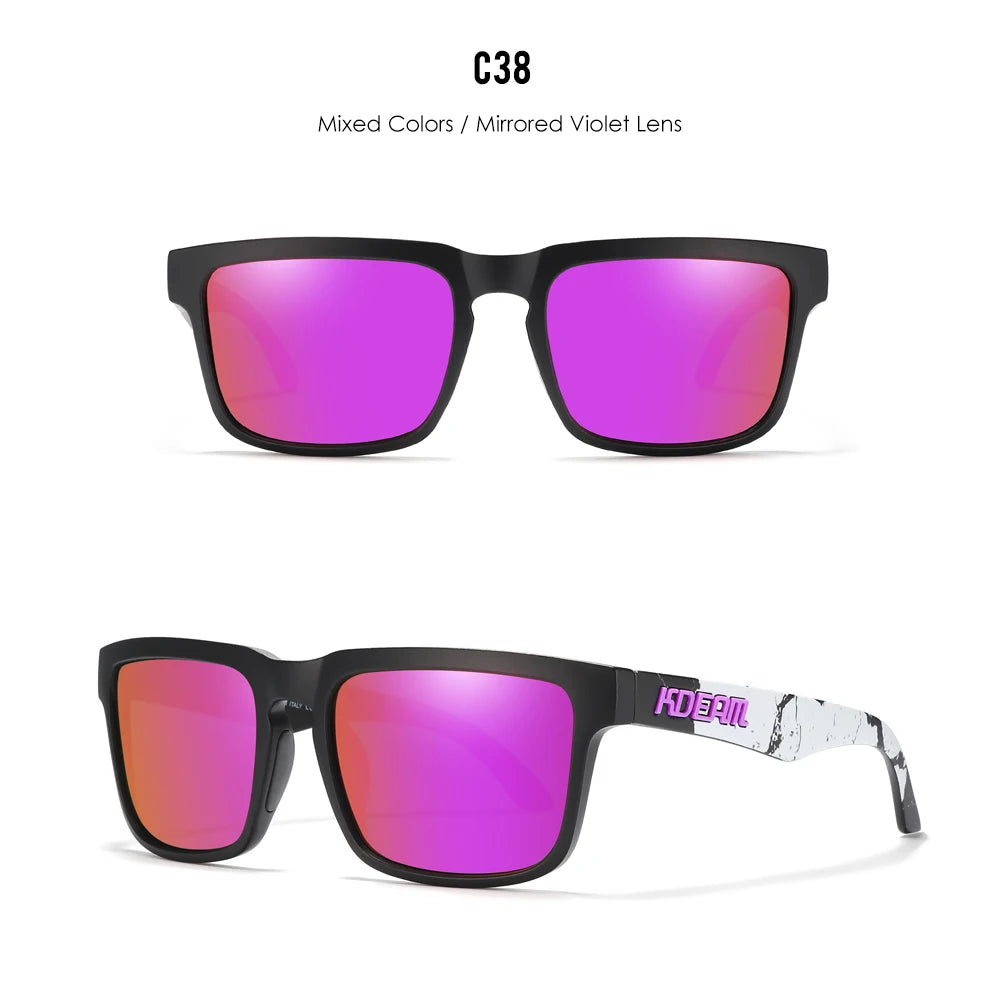 KDEAM Men's Polarized Sunglasses Square Casual Outdoors Sun Glasses Women Unisex Sunglass For Couple With Zipper Case Beauty World Shop