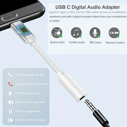 Type C To 3.5mm Aux Adapter 3 5 Jack Audio Cable for Huawei Xiaomi Redmi POCO Sumsang LG 3.5MM to 8Pin Aux Adputer for iPhone Beauty World Shop