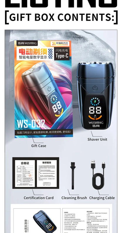 New electric dual head electric display shaver with variable speed and dual speed intelligent digital display beard trimmer