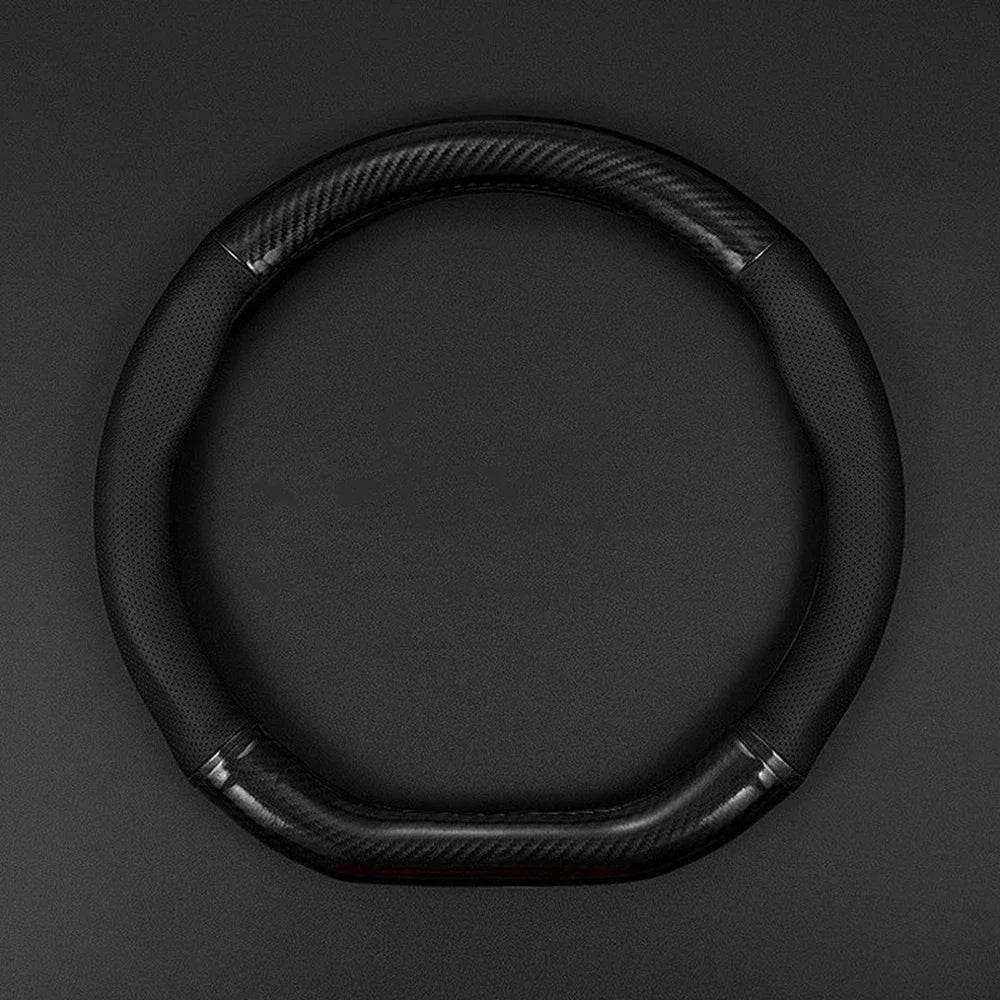 Universal Car Steering Wheel Cover Carbon Fiber Leather Three-dimensional Anti Slip, Timple And Fashionable Car Accessories Beauty World Shop