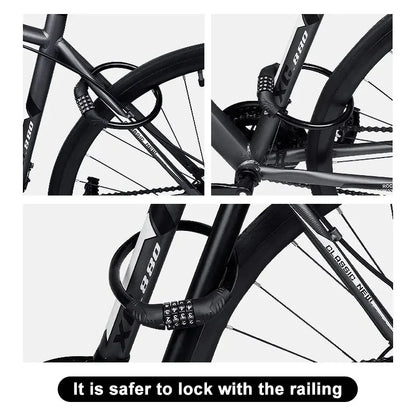 Bike Lock Mountain Bike Portable Security 4-digit Code Bike Lock for Bicycle Motorcycle Scooter Beauty World Shop