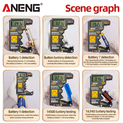 ANENG BT189 Button Cell Battery Tester 9V N D C AA AAA Universal Household LCD Display Battery Tester Power Bank Detectors Tools Beauty World Shop