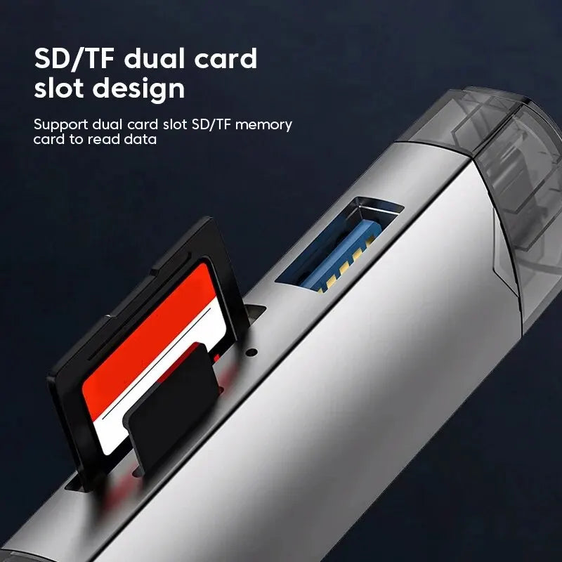 6 In 1 Multifunction Usb 3.0 Card Reader U Disk Type C/Micro Usb/Tf/Sd Flash Drive Memory Card Reading Adapter Phone Accessories Beauty World Shop