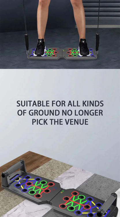 Portable Multifunctional Push-up Board Set With Handles Foldable Fitness Equipment For Chest Abdomen Arms And Back Training Beauty World Shop