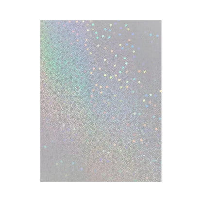 50 Sheets Sand Stars Holographic Sticker Paper 2.9×4.1 inch Glitter Clear Holographic Overlay Cold Laminating Film Self Adhesive Beauty World Shop