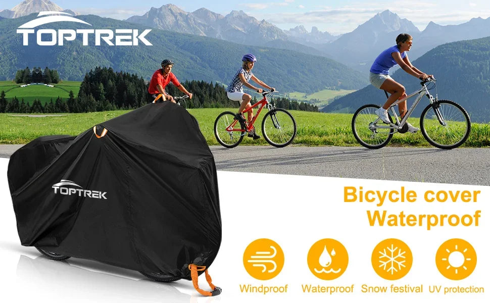 Toptrek Bike Cover Outdoor Storage Waterproof Anti-UV 210D Oxford High Quality Covers for Bicycles Rain Snow Dust Protective Beauty World Shop