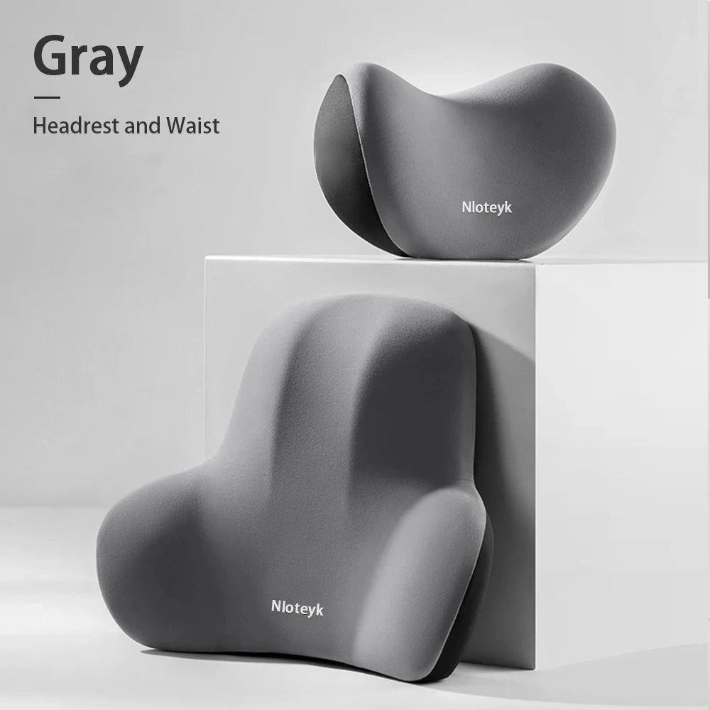 Car Neck Pillow Memory Foam Protective Lumbar Back Support Breathable Car Headrest Cushion Relieve Stress Car Seat Pillow Beauty World Shop