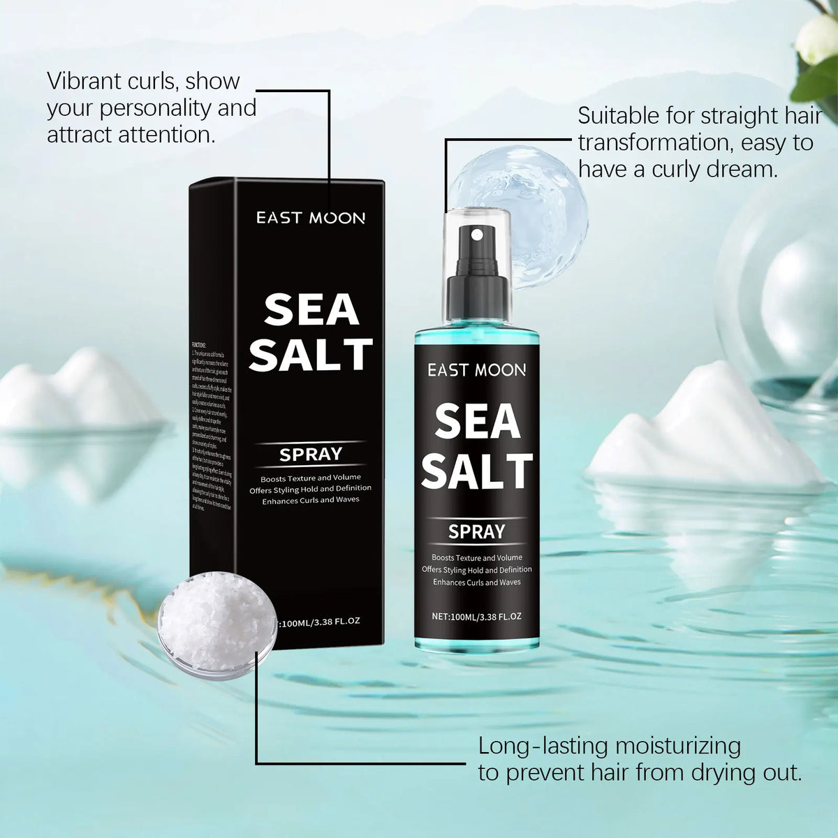 Sea Salt Hair Styling Spray Improving Thickening Strong Holding Non Greasy Fluffy Volumizing Reducing Sticky Hair Nourishing Oil Beauty World Shop