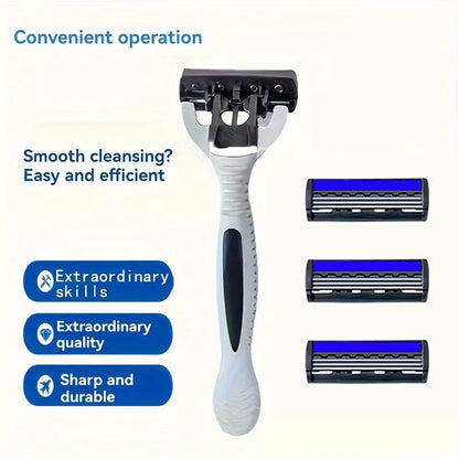 NEW Shaver Men Razor Shaving 3 Layer Stainless Blade Shaver Reusable Safety Razor Hair Removal Shaver Imported Blade Multi Tool Beauty World Shop