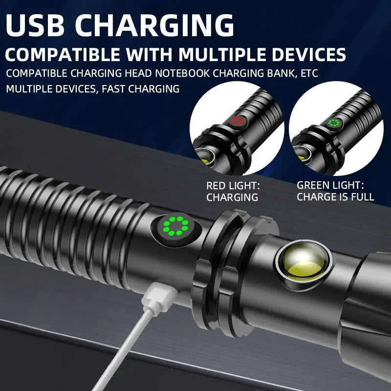 Wolf Tooth Lamp Rod Strong Light Charging Outdoor Super Bright Multi Functional Vehicle Retractable Self Defense Window Patrol Beauty World Shop