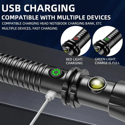 Wolf Tooth Lamp Rod Strong Light Charging Outdoor Super Bright Multi Functional Vehicle Retractable Self Defense Window Patrol Beauty World Shop