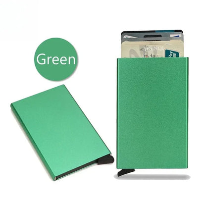 Small and Practical Pop Up Minimalist Smart Wallet Thin Slim RFID Credit Card Holder for Men Women Metal Purse Mini Wallets Beauty World Shop