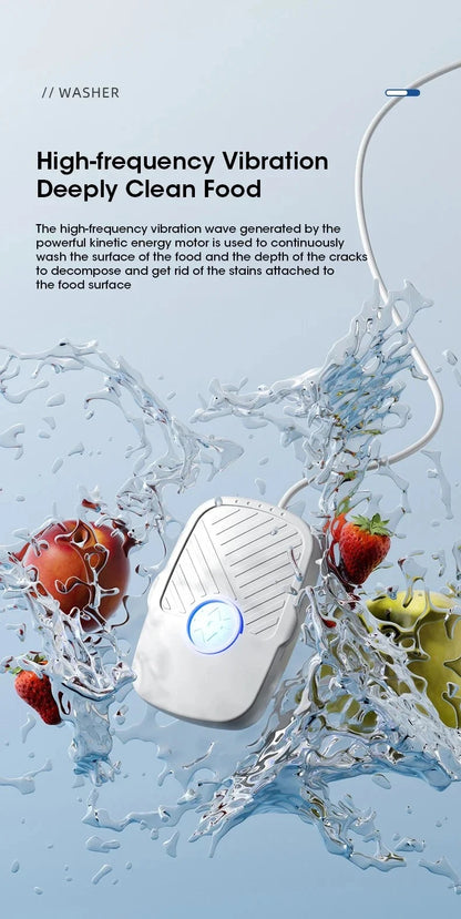 Portable Ultrasonic Vegetable and Fruit Cleaner IPX7 Waterproof Multifunctional Food Washer for Home Kitchen Use Beauty World Shop