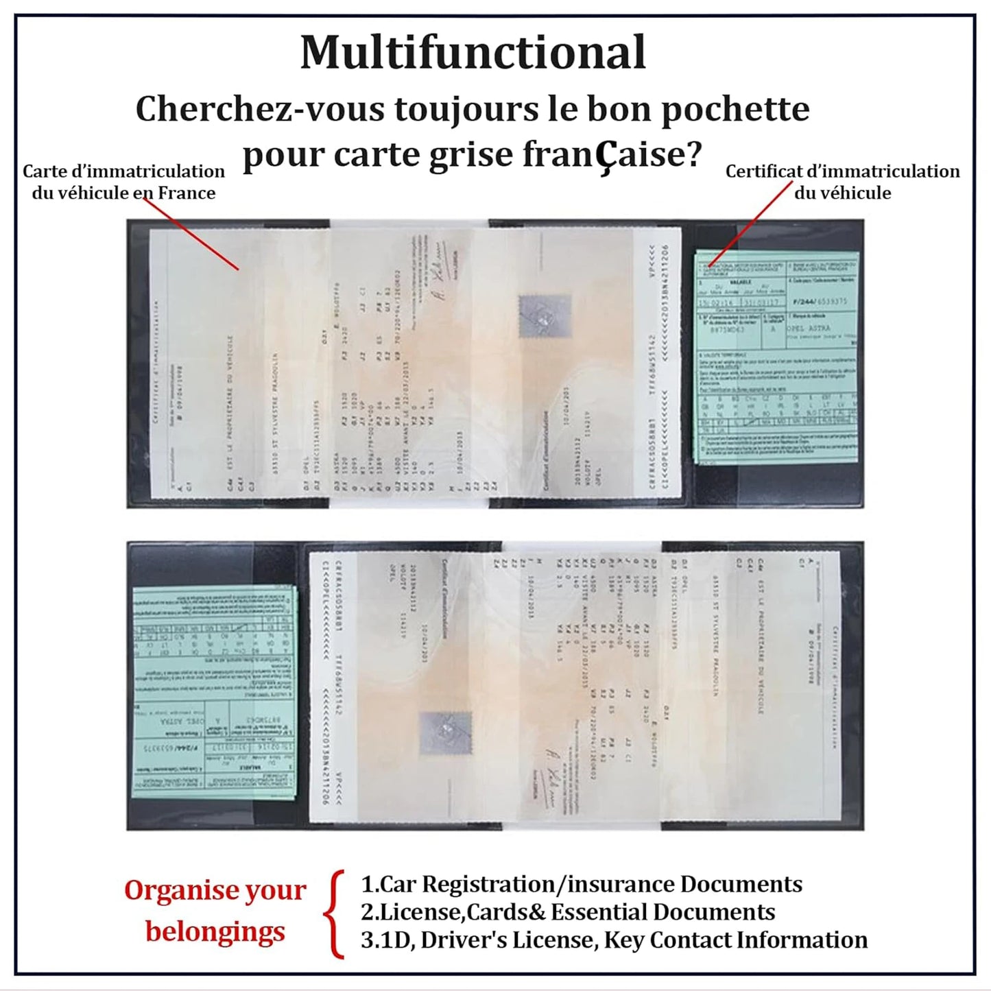 Transparent Plastic Document Sleeve Vehicle Registration And Insurance Card Holder for Car/Motorcycle Papers Beauty World Shop