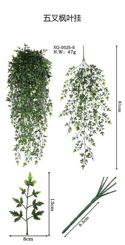 90cm Persian fern Leaves Vines Home Room Decor Hanging Artificial Plant Plastic Leaf Grass Wedding Party Wall Balcony Decoration Beauty World Shop