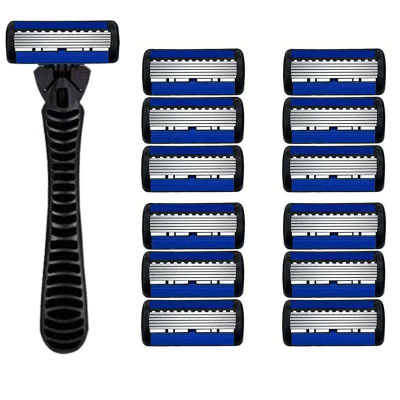 Razor Classic 6 Layer Safety Razor for Mens Shaving&Womens Hair Removal Shaving Blades Manual Shaver Beauty World Shop