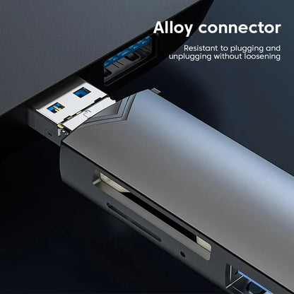 6 In 1 Multifunction Usb 3.0 Card Reader U Disk Type C/Micro Usb/Tf/Sd Flash Drive Memory Card Reading Adapter Phone Accessories Beauty World Shop
