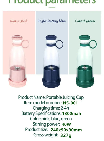 Electric Juicer Cup 6 Blades Blender Milkshake Machine USB Portable Fruit Milk Mixing Tool Mini Fresh Juice Blender Beauty World Shop