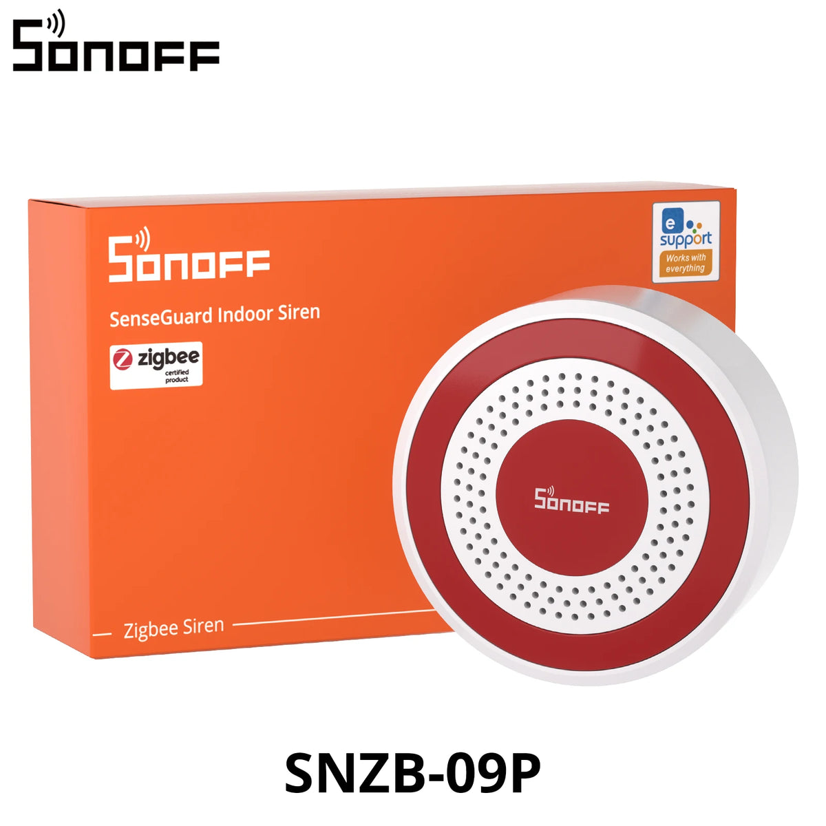 SONOFF SNZB-09P Zigbee SenseGuard Indoor Siren 105dB Loud Alarm Sound & Red Light Alerts USB & Backup Battery Dual Power Supply Beauty World Shop