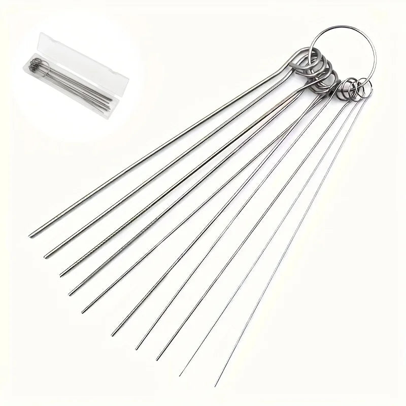 10 Stainless Steel Needle Shower Head Cleaning Brush Set, Suitable for Multi Size Shower Heads,bathroom Accessory Cleaning Tools Beauty World Shop