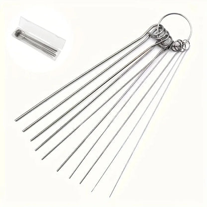 10 Stainless Steel Needle Shower Head Cleaning Brush Set, Suitable for Multi Size Shower Heads,bathroom Accessory Cleaning Tools Beauty World Shop
