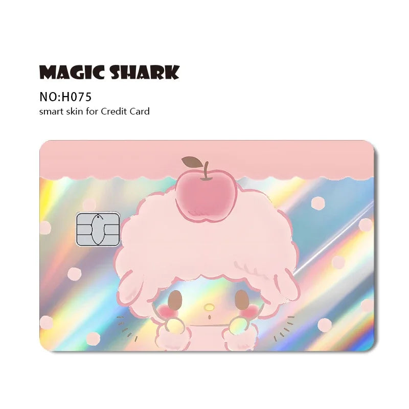 Hot Sale Hello Kitty Kuromi Holographic Laser Shinny Film Skin Cover Sticker for Debit Credit Card Bank Card Beauty World Shop