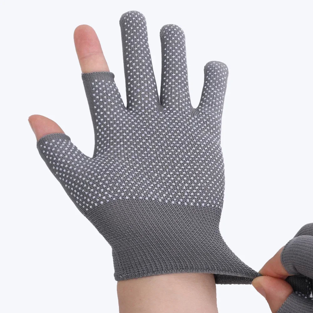 Non-slip Touchscreen Nylon Gloves Men Women Summer Outdoor Riding Sport Fitness Breathable Non-slip Sunscreen Half Finger Gloves Beauty Trend Shop