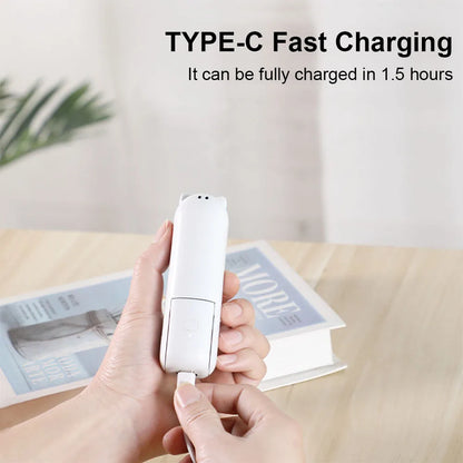 Portable Mini Handheld Fan Small Pocket Fan USB Rechargeable Battery Fan Folding Cooling Hand Fan Mini USB Fan with Power Bank Beauty World Shop