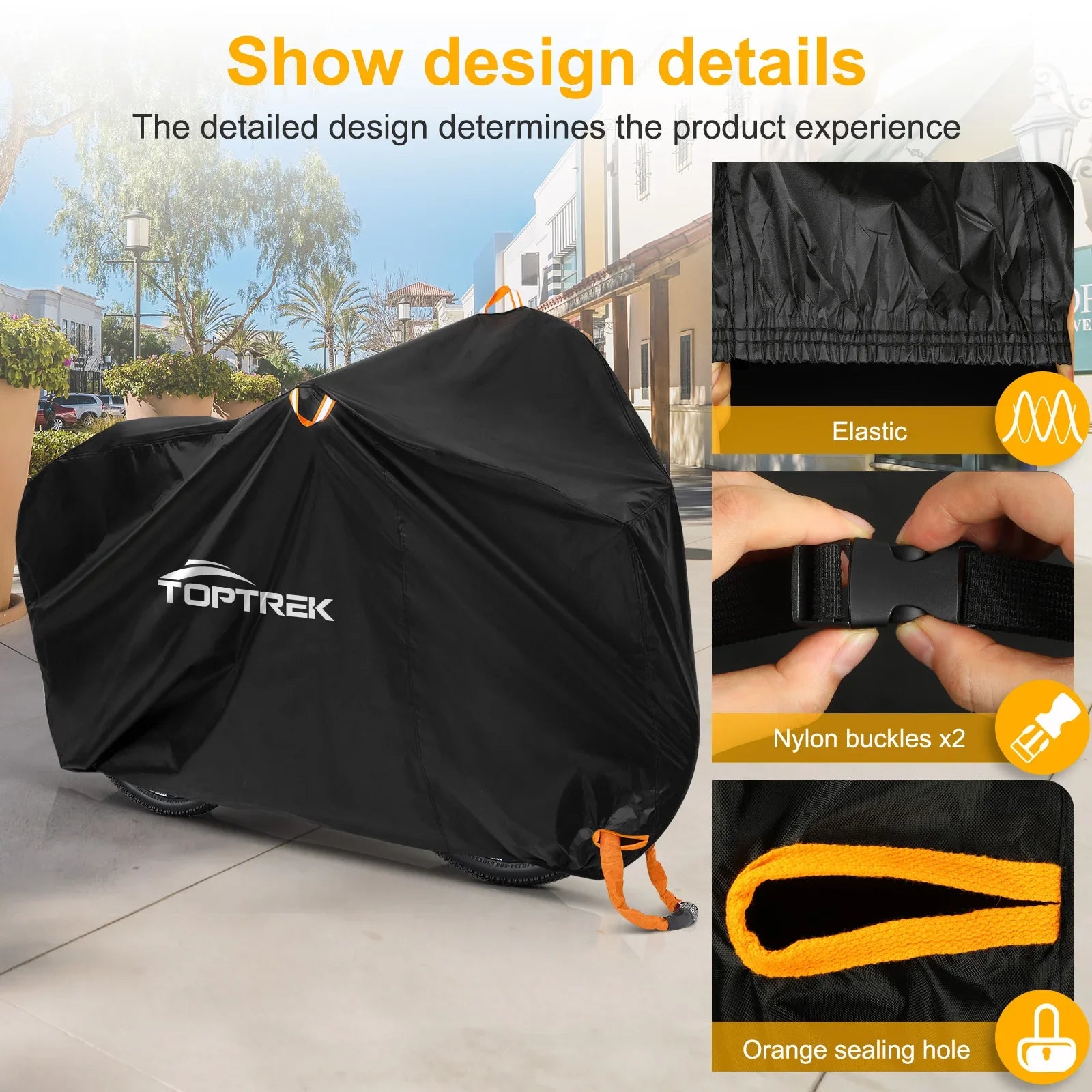 Toptrek Bike Cover Outdoor Storage Waterproof Anti-UV 210D Oxford High Quality Covers for Bicycles Rain Snow Dust Protective Beauty World Shop