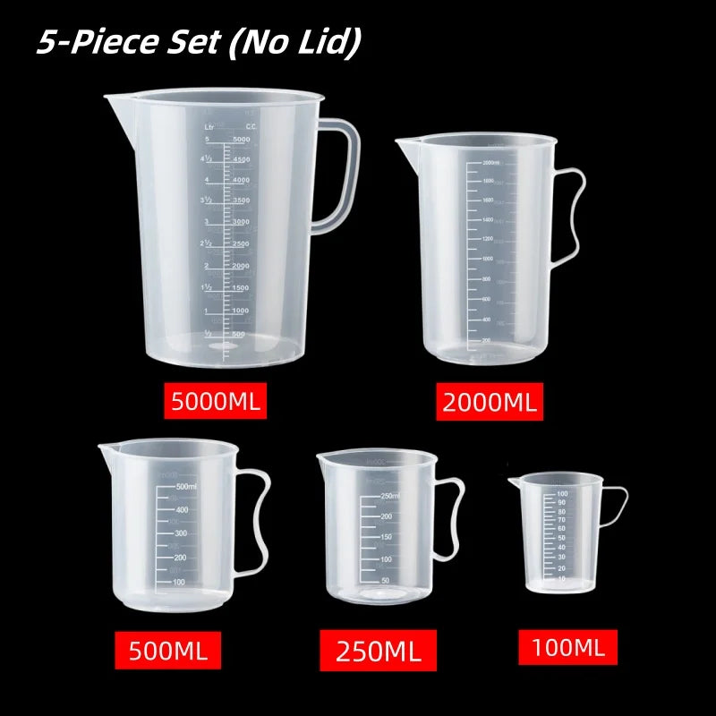 100-5000ml Thickened Plastic Measuring Cup with Scale Food Grade Measuring Cup Experimental Measuring Cup Beaker Plastic Cup Beauty World Shop