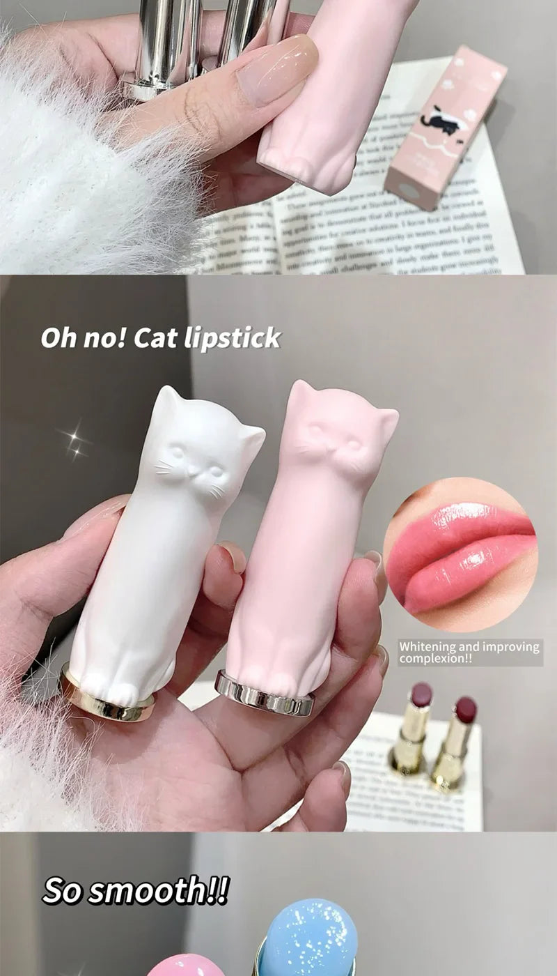 SHAQINUO Meowoqinqin Moisturizing Color Lip Balm, anti-dryness and crack fade lip lines Student Moisturizing lipstick Beauty Trend Shop