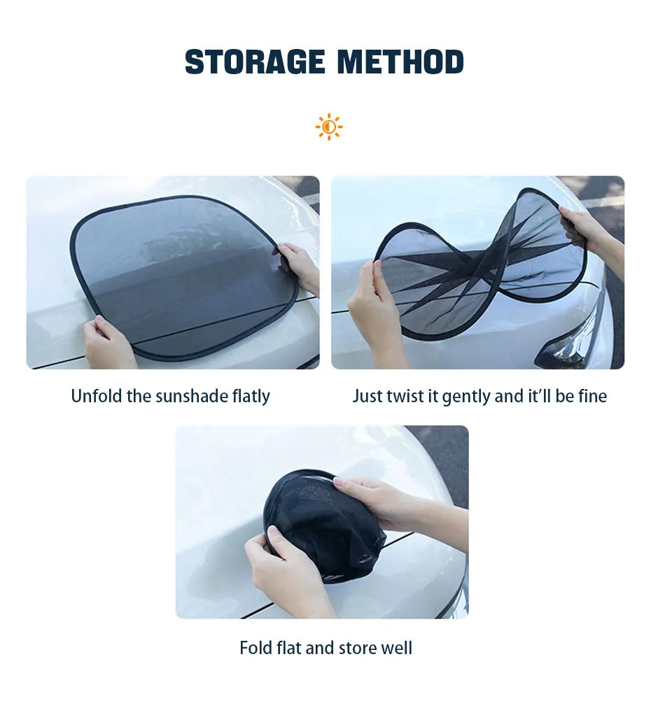 SEAMETAL Car Sun Shade Side Window Curtain Front Rear Window Sunshade Summer UV Blocking Suction Cup Car Sun Protection Curtains Beauty World Shop
