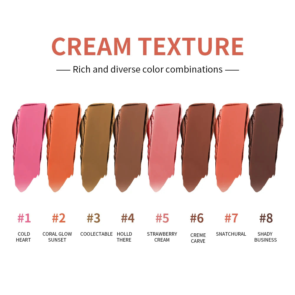 Curve Case Cream Eyebrow Cream Blush Highlighter Palette Matte Shimmer Finishes Shadow Tones Long-Lasting Cosmetics Beauty World Shop