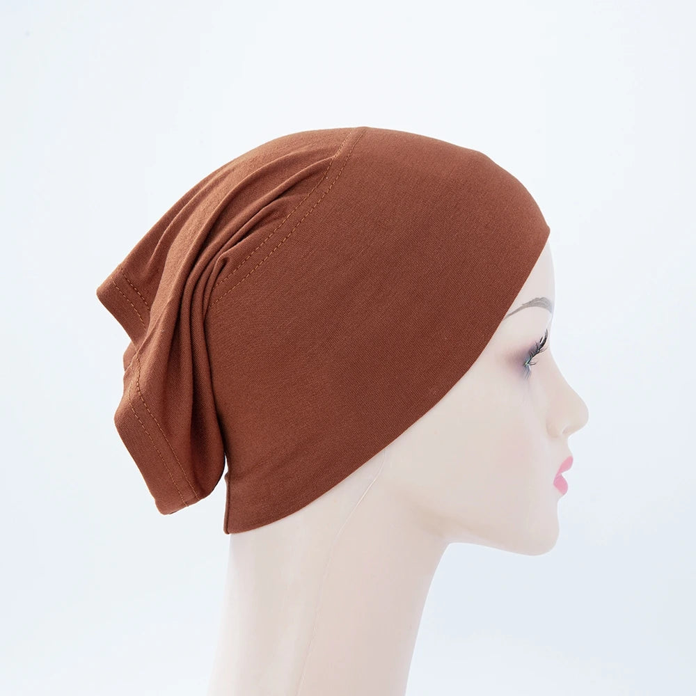 56colors Fashion Women Inner Hijab Tube Muslim Cap Bonnet Plain Islamic Underscarf Bamboo Jersey Undercaps Beauty World Shop