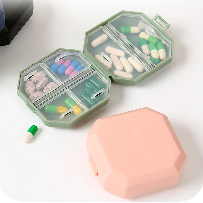 10 Compartments Travel Pill Organizer Pocket Portable Pill Storage Box Case Daily Pill Container or Purse Fish Oil Medicine Beauty World Shop