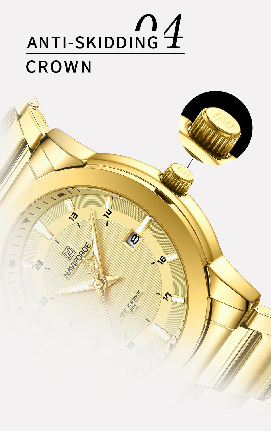 2024 Top Brand NAVIFORCE Mens Watches Stainless Steel Strap Casual Male Quartz Sports Wristwatch Luxury Waterproof Date Clock Beauty World Shop