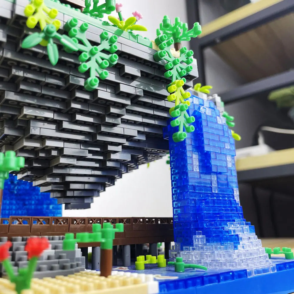 Taohuatan Lake Themed Micro Brick Building Blocks Set Adult Creative Toys Unique Chinese Landscape Model Bricks with LED Light Beauty World Shop