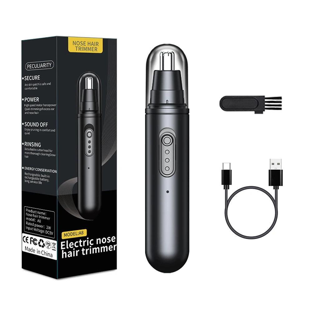 Nose Hair Trimmer Mini Portable Electric Nose Hair Clipper Rechargeable Automatic Shaving Nose Eyebrow Ear Painless Hair Remover Beauty World Shop
