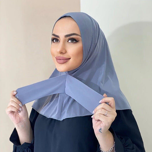 Ready To Go Full Cover Inner Instant Hijab for Ladies Girls Women With Tie Back Buttons Premium Quality Jersey Scarf Beauty World Shop
