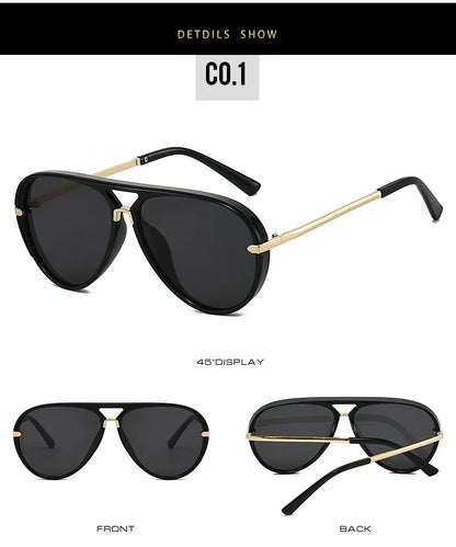 Trendy Oversized Pilot Sunglasses Women Men Vintage Retro Classic Designer Sun Glasses UV400 Protection Fashion Ladies Shades Beauty World Shop