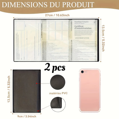 Lot of 1/2/3 Black Assurance Card Pouch - Certificate of Registration Protection Case Transparent Plastic Wallet for Documents Beauty World Shop