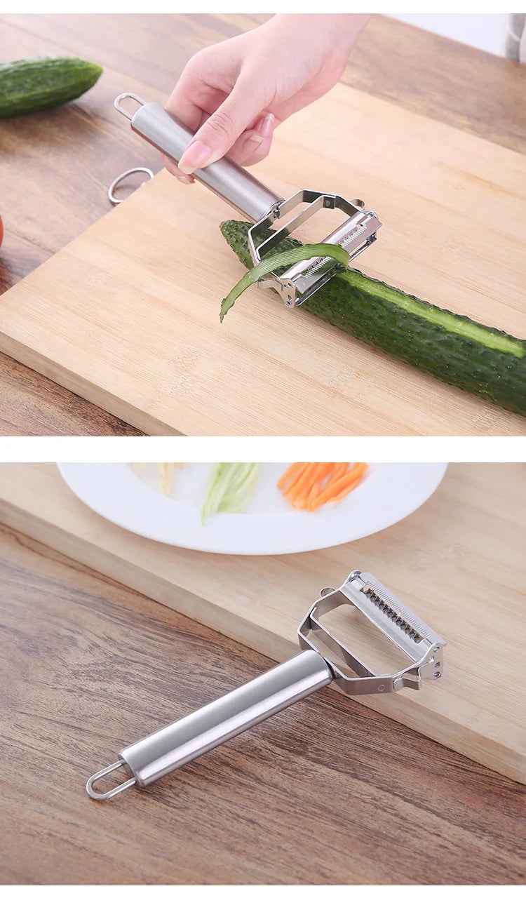Kitchen Vegetable Peeler Stainless Steel Melon Planer Double-Head Peeler Household Multiple-Function Fruit And Vegetable Peeler Beauty World Shop